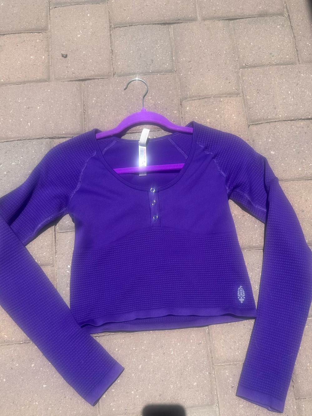 FP Movement by Free People Purple Long-Sleeve Open Back